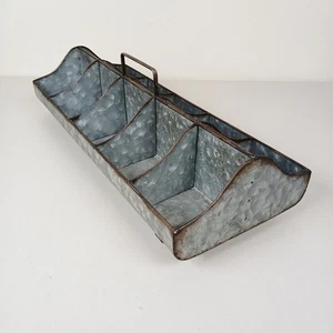 Verzinktes Metall Mutter & Schraube Hardware Tablett geteilt Sortierer Caddy Bauernhaus Garage - Bild 1 von 8