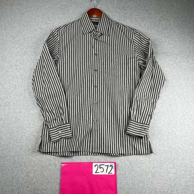 Camisa Canali Grande Gris Rayas Informal Hecha en Italia Abotonada Manga Larga Para Hombre Foto 1 de 4