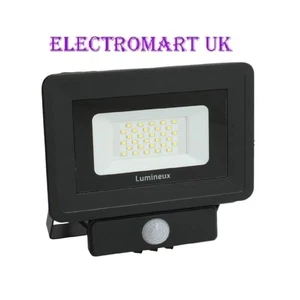 LUMINEUX FL750 LED FLUTER ARMATUR MIT PIR 20W ENTSPRICHT 200W SCHWARZ - Bild 1 von 2