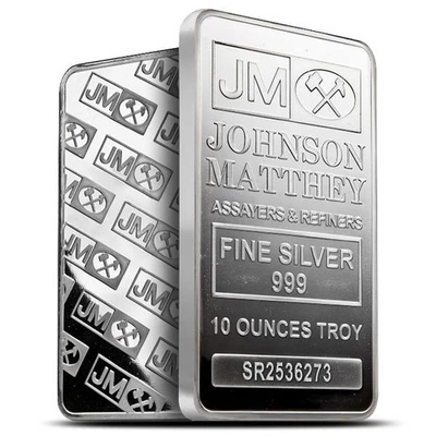 10 oz Johnson Matthey Silver Bar (Secondary Market) - Image 1 of 3