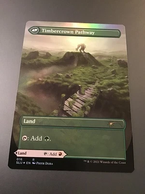 MTG Secret Lair #016 Timbercrown / Cragcrown Pathway Borderless Foil NM - Image 1 of 2