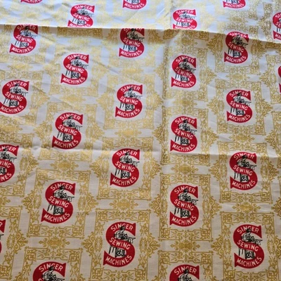 Sewing Featherweight Singer Red S Fabric Robert Kaufman Fat quarter Yard OOP  - Image 1 of 2