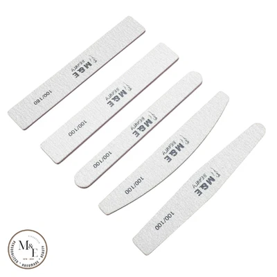 M&E BEAUTY 5x Profi Nagelfeilen 100/100 Körnung Kurve Quadrat Gerade Emery Buffer