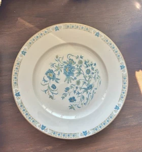 Haviland Limoges "Marie Louise “ 10”blue Green Floral Plate Gold Trim - Picture 1 of 3