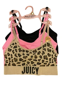 Paquete de 3 sujetadores deportivos Juicy Couture bralette almohadillas extraíbles talla pequeña - Imagen 1 de 2
