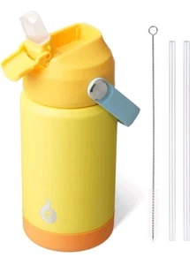 BJPKPK Bottiglia d'acqua isolata con coperchio in paglia, bottiglie d'acqua termiche da 12 oz.  52 - Foto 1 di 9