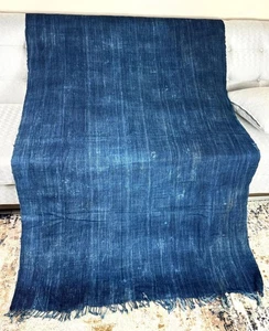 Vintage afrikanisches Indigo Schlammtuch: Shibori gefärbt Boho Überwurf (69 x 45) - Bild 1 von 6