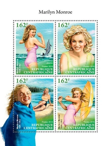 Marilyn Monroe American Actress MNH Stamps 2018 Central African M/S Cover
