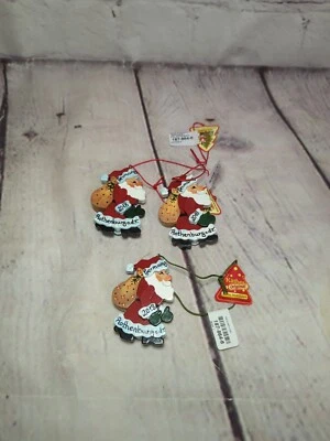 (3) 2018 Kathe Wohlfahrt Wood Painted Flat Santa Claus Ornament german A7 — 第 1/4 张图片