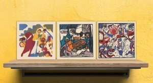 Juego de 3 azulejos de cerámica Wassily Kandinsky, azulejos decorativos, azulejos de acento de cerámica - Imagen 1 de 4