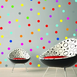 Polka dot wall decal - polka dot decor - Polka dot Stickers - Rainbow polka dot - Picture 1 of 10