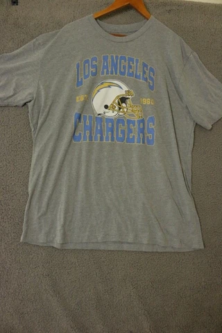 Los Angeles Chargers Gray Men's 2XL Junk Food Tee Shirt Size XXL Cover