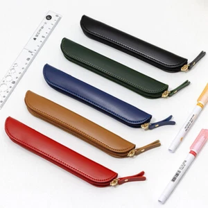 Leder Stifteetui Federmäppchen Bleistift Beutel Stifthülle Stifte Etui Tasche - Bild 1 von 16