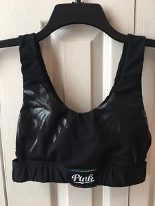Victoria's Secret Pink Ultimate schwarzer Racerback-Sport-BH Palmen Gr. Small - Bild 1 von 7