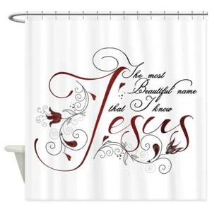 CafePress Beautiful Name Of Jesus Shower Curtain (792322195) - Picture 1 of 3