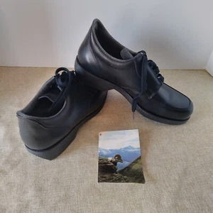 Vintage Men's Rocky Boots Black Leather Oxford Walking Shoes W/Box Size 9W - Picture 1 of 16