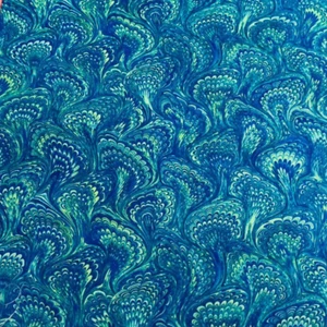 Fabric Peacock Bird Feathers Rarities Cotton KAUFMAN 1/4 Yd SRKD-19602-78 - Picture 1 of 6