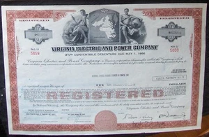 Virginia Electric & Power Comp. $10,000 bond Payee Merrill Lynch 1973. - Picture 1 of 2