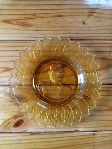 Vintage Vaseline Glass Commemorative Plate LET US HAVE PEACE U.S. GRANT - Picture 1 of 3