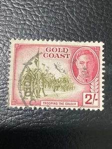 Gold Coast 1948 KGVI 2/- olive & red Used 4 - Picture 1 of 2