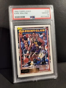 1992-93 Topps GOLD Karl Malone 50 Point Club #199 - PSA 10 💎 GEM MINT - Rare !! - Picture 1 of 3