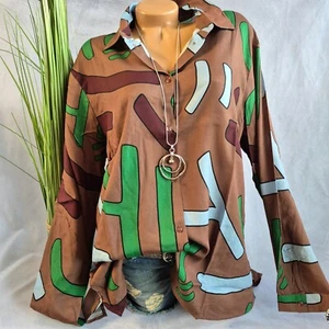 Aniston Damen Bluse Tunika Shirt braun beige gemustert Gr. 36 bis 48 (1 018) NEU - Bild 1 von 9