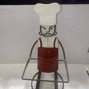 VTG Italalian Chef Custom Metal Art Plant Stand Kitchen Decor Cookie Tray Holder - Picture 1 of 21