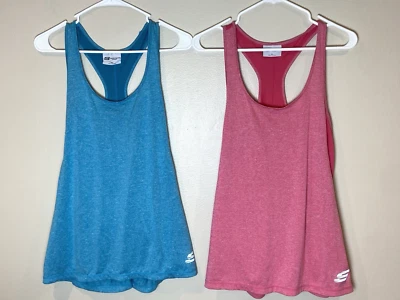 Lote de 2 Mujer XL Rosa/Azul Skechers Sport Racerback Active Tank 20"x28" Foto 1 de 4