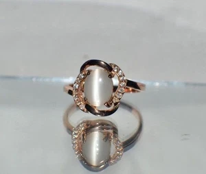 GLAMOURÖSER 1,57ct NATUROPAL KATZENAUGE 14K Y GOLD OVERLAY STERLINGSILBER RING - Bild 1 von 7