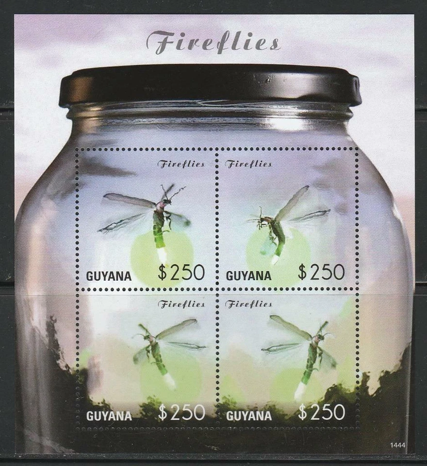 GUYANA INSECTS BUTTERFLIES STAMPS 2014 FIREFLIES SS MNH - IB452 - Image 1 of 1