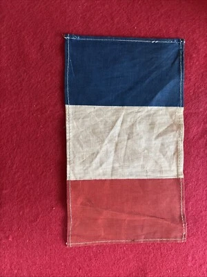 WW2 US ARMY DRAPEAU FRENCH FRANCAIS  21 CM X 12 CM MATERIEL ORIGINAL - Photo 1/2