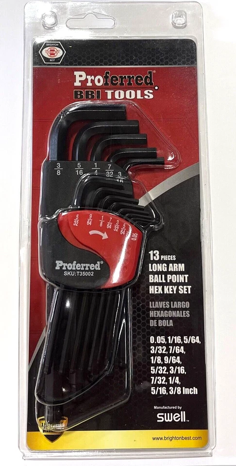 Brighton Best 13 Piece Long Arm Ball Point Hex Key Set SAE T35002 - Image 1 of 1