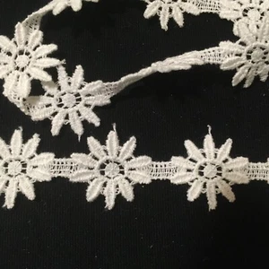 Daisy Lace Trim Venice Lace Trim Cotton Lace Trim 1" White 25 yds USA W29 - Picture 1 of 1