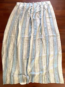 Vtg 60s JC PENNEY 2 Curtain Panels Drapes Blue Ivory Striped Lined 37" x 78" USA - Picture 1 of 10