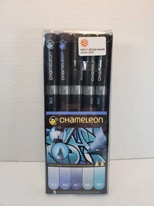 Chamäleon BLAU Töne 5 Marker Set CT0513 Double Ended BL2 BL4 BL7 BG1 BG3 - Bild 1 von 3