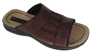 Nuevas sandalias de cuero marrón sin cordones para hombre Prospector SIMCOE 44777 10M - Imagen 1 de 4