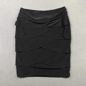 Joseph Ribkoff Pencil Skirt Size 6 Black Ruffle Ruffled Ruffles Stretch - Picture 1 of 8