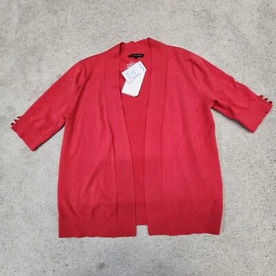 Suéter Jeanne Pierre Mujer Frente Abierto Rojo Mediano NUEVO Foto 1 de 4