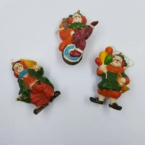 Set of 3 Plastic CLOWN 4 Inch Hanging Holiday Christmas Tree Ornaments. Used - Foto 1 di 5