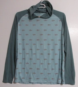 Men's Jack + Sage Wild Catch UV Tech UPF 50 Sun Hoodie Aqua Heather Size Large - Picture 1 of 9
