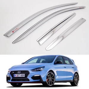 Chrome Side Window Deflector 4p for 2018 2019 Hyundai i30 N Line& N Line Premium - Picture 1 of 11