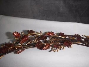artificial, imitación, pino rama, pino dorado rojo bronce, Navidad, corona 148-9216 - Imagen 1 de 6