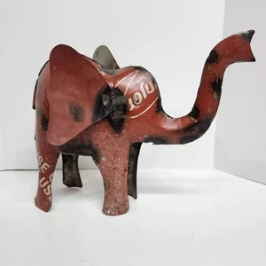 Rustikale 10" lange wiederverwendet recycelte Altmetall Elefant Statue AUFBEREITETES EISEN - Bild 1 von 12