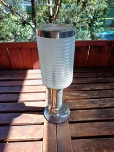 Lampada da tavolo tedesca brutalista vintage vetro alluminio "simmetria" anni 70 - Foto 1 di 6