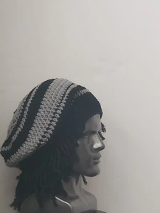 Beret Tam Hat Rasta Hippie Dreads Beanie Reggae Cap Dreadlocks Slouchy One Size - Picture 1 of 13