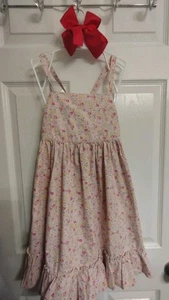 Laura Ashley Floral Smocked Cotton Sundress Size 5, Matching Hair Bow & Plush - Picture 1 of 24