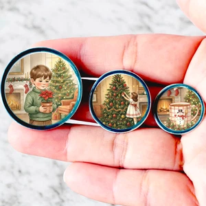 Miniatur Vintage Weihnachtsteller Keramik Puppenhaus Geschirr Weihnachtsdeko - Bild 1 von 17