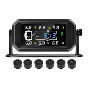 Car RV Truck TPMS 6 Wheels Sensor Solar Tire Pressure Monitoring System7107 - Picture 1 of 8