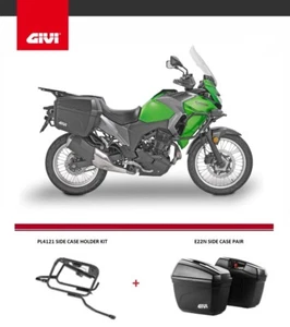 KAWASAKI VERSYS-X 300 2021 GIVI E22N TASCHEN + PL4121 SEITENGEHÄUSE HALTER RACK SET - Bild 1 von 12