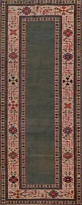 Antique Vegetable Dye Shirvan Russian Runner Rug Hand-knotted Bordered Wool 3x9 - Picture 1 of 12
